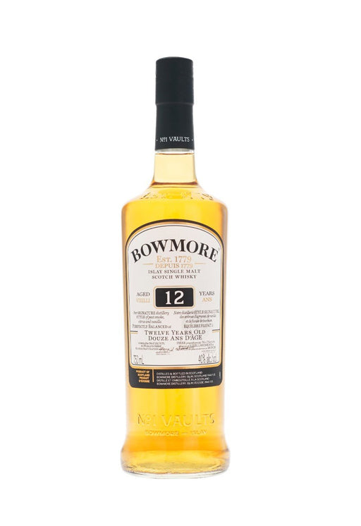 Bowmore 12 Year Old Islay Single Malt Scotch Whisky 750ml (40% ABV) - BAR 24 - Bowmore